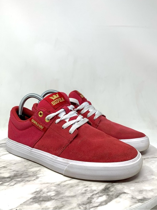 Supra Other - Supra Stacks II Vulc Red Nubuck/Canvas Low-Top Skate Sneakers 8 Mens Sporty Punk